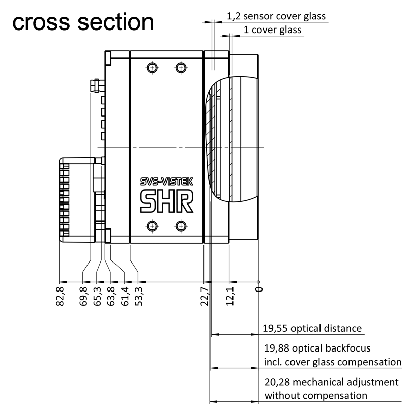 设计图 shr661CCX12 左（所有尺寸单位为毫米）