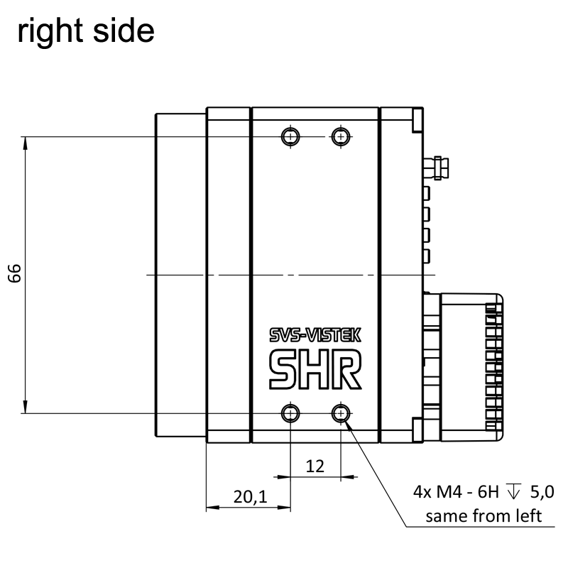 设计图 shr661CCX12 右（所有尺寸单位为毫米）